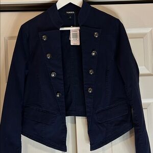 Torrid Navy Military-Style Jacket Size 1X NWT